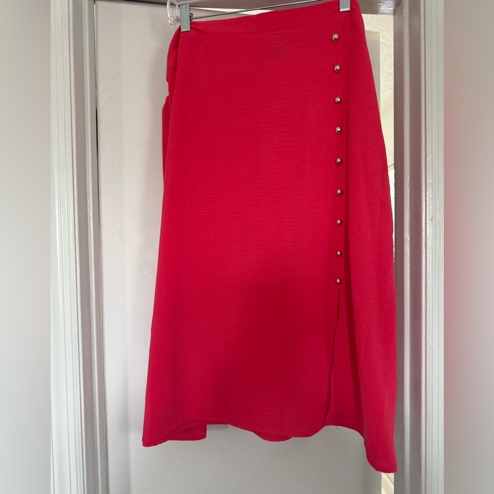 Fuchsia Pink Midi Skirt